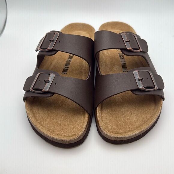 CUSHIONAIRE Lane Cork Footbed Sandals for Women SIZE 8 BROWN NAPPA NEW - Picture 2 of 6